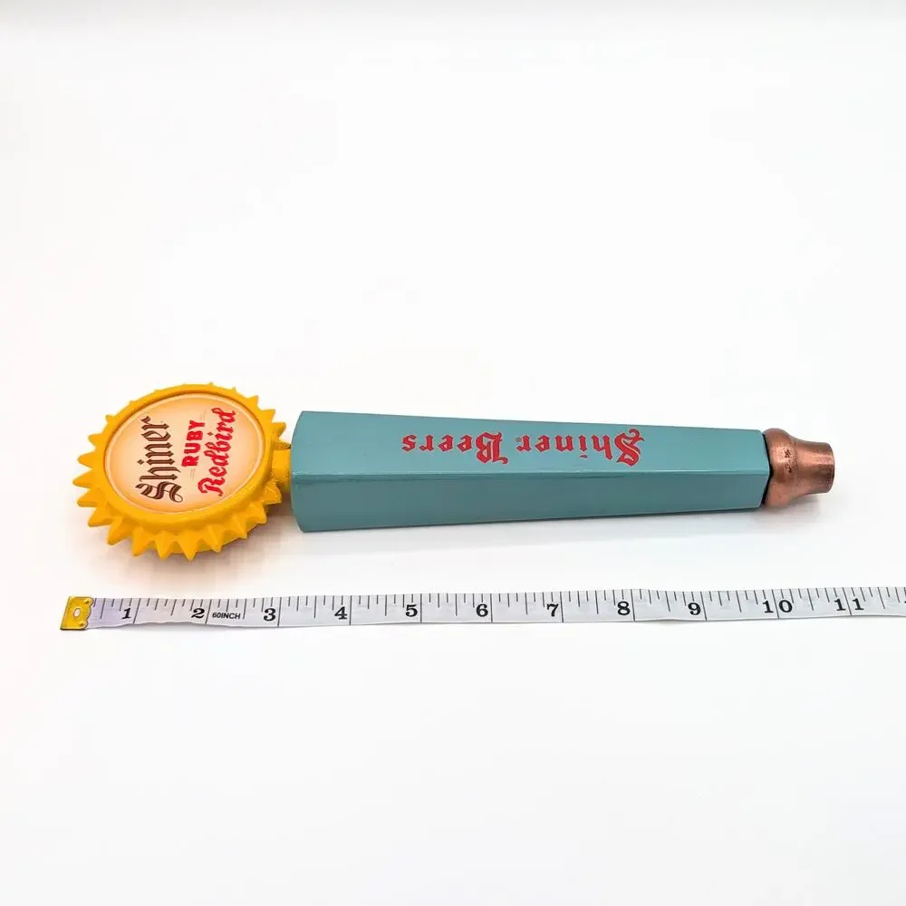 Shiner Ruby Redbird Beer Tap Handle Spoetzl Brewery TX Retro Turquoise Yellow